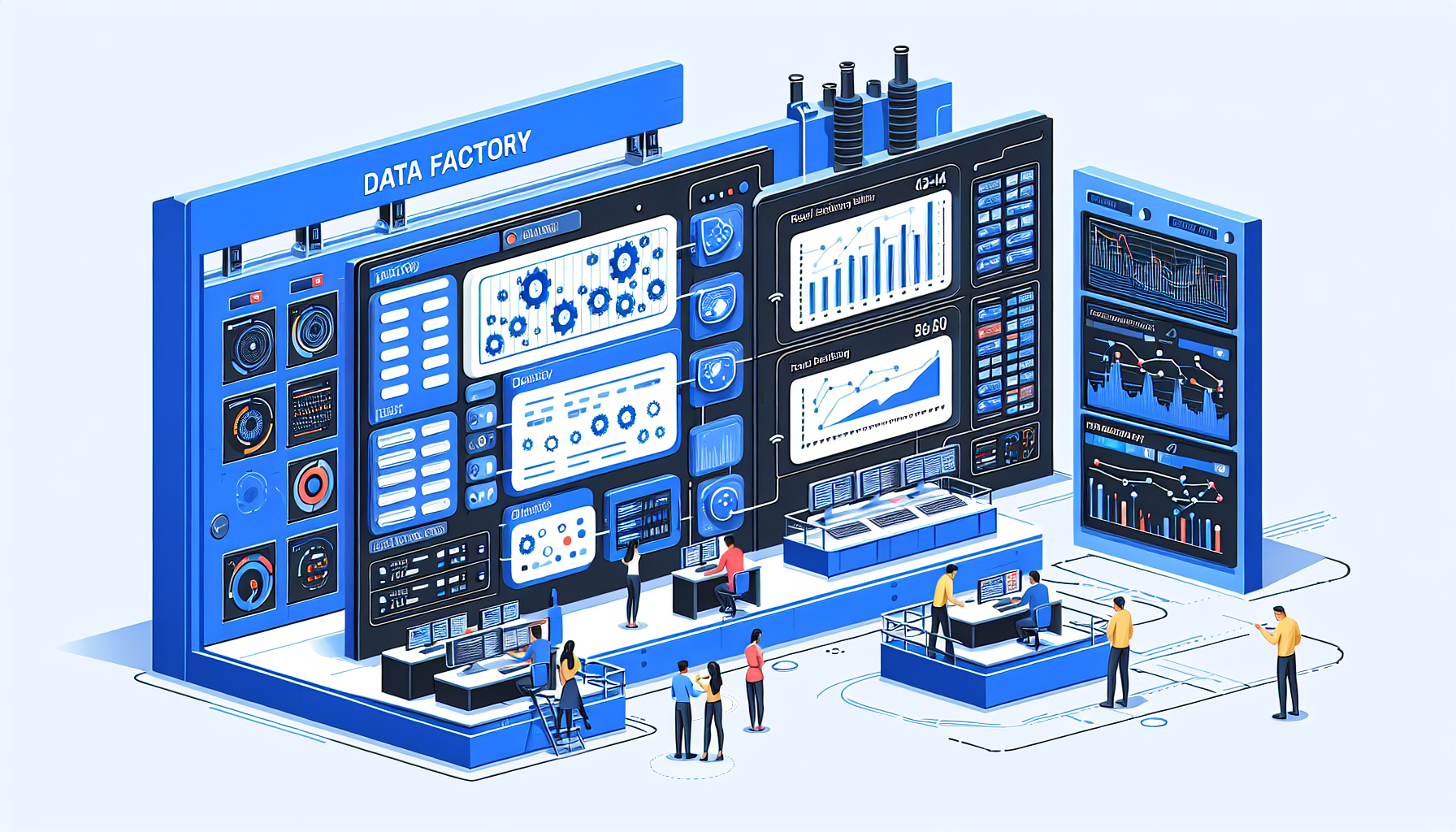 plataforma de data factory mostrando integracion de datos en tiempo real